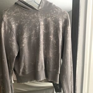 Cotton Citizen gray tie-dye hoodie sweatshirt crop size small